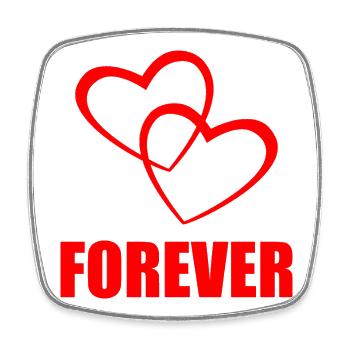 FOREVER – Heart Design for Couples & True Love - Viereckiger Kühlschrankmagnet - Weiß - Vorne