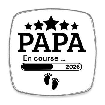 Dad in progress 2026 Pregnancy Announcement Future - Square fridge magnet - white - Front