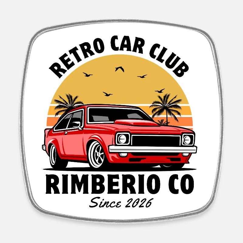Car clubs - Magnet carré - blanc
