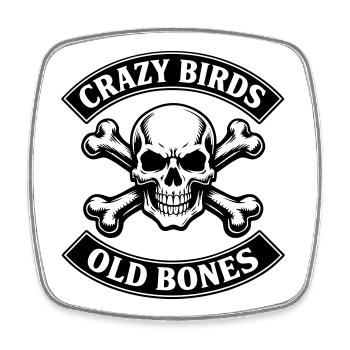 Old bones - auch im Alter etwas Verrückt - Viereckiger Kühlschrankmagnet - Weiß - Vorne