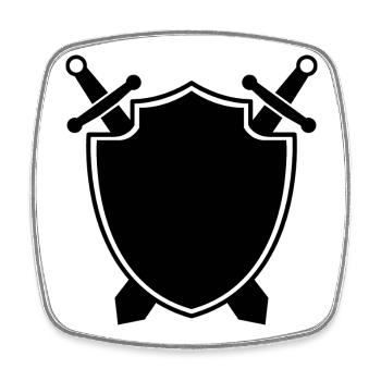 Medieval shield with sword - Square fridge magnet - white - Front