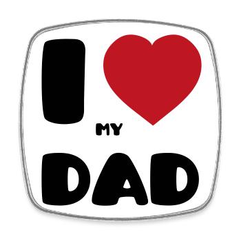 J’aime mon papa - Magnet carré - blanc - Devant