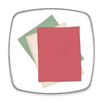 Pile de papier pastel - Magnet carré - blanc - Devant