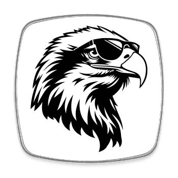 Un aigle cool avec des lunettes de soleil - Magnet carré - blanc - Devant