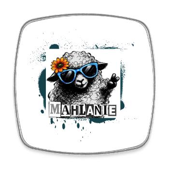 Mählanie – Cooles Schaf Pop-Art Graffiti - Viereckiger Kühlschrankmagnet - Weiß - Vorne