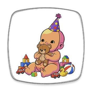 Baby Cuddle Fiesta - Square fridge magnet - white - Front