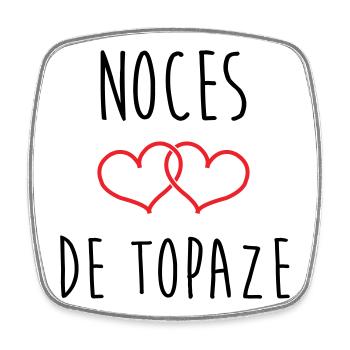 Topaz Wedding 44 Years of Marriage - Square fridge magnet - white - Front