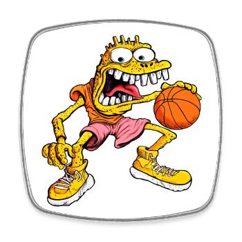 Basketball Monster Comic - Square fridge magnet - white - Front