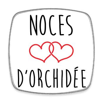 Orchideen-Hochzeit 55 Jahre Ehe - Viereckiger Kühlschrankmagnet - Weiß - Vorne