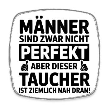 Taucher - Viereckiger Kühlschrankmagnet - Weiß - Vorne