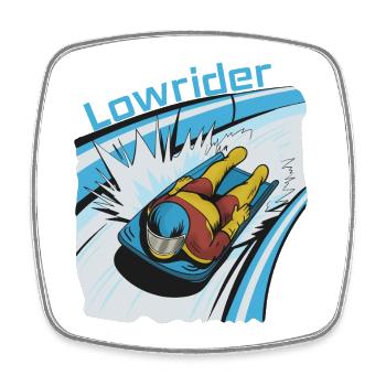 Lowrider Skeleton-Profi - Viereckiger Kühlschrankmagnet - Weiß - Vorne