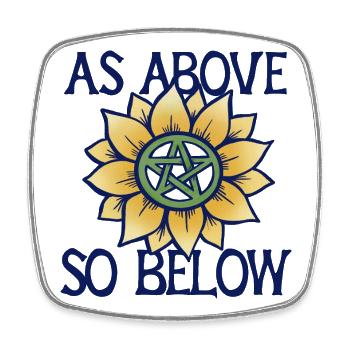 Sunflower Pentagram Above Below - Square fridge magnet - white - Front