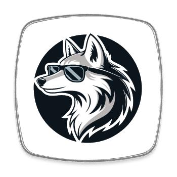 Wolf Street Style Glasses - Square fridge magnet - white - Front
