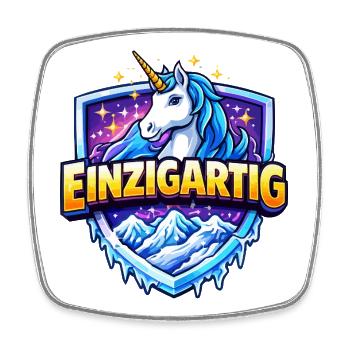 Bouclier de la Licorne : Motif unique - Magnet carré - blanc - Devant