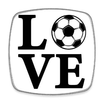 Ich liebe Fußball - Viereckiger Kühlschrankmagnet - Weiß - Vorne