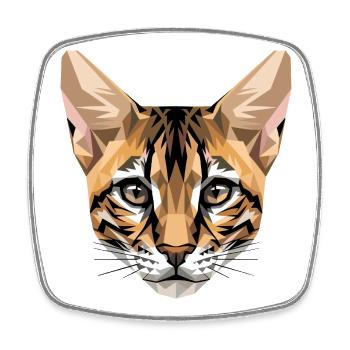 Savannah Cat Cat Mom Cute Serval Leopard Cats - Square fridge magnet - white - Front
