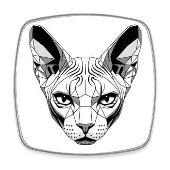 Sphynx Katze Sphynxkatze Canadian Cat Süße Sphinx - Viereckiger Kühlschrankmagnet - Weiß - Vorne