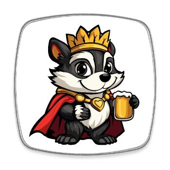 Skunk Beer King - Square fridge magnet - white - Front