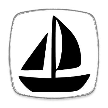 Wassersport segeln Urlaub maritime Symbole - Viereckiger Kühlschrankmagnet - Weiß - Vorne