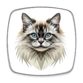 Birma Katze Heilige Birmakatze Süße Birma Katzen - Viereckiger Kühlschrankmagnet - Weiß - Vorne