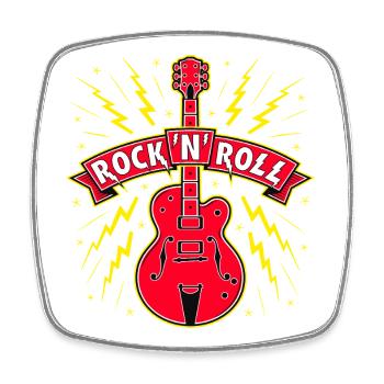 Guitar Rock 'N' Roll Banner - Square fridge magnet - white - Front
