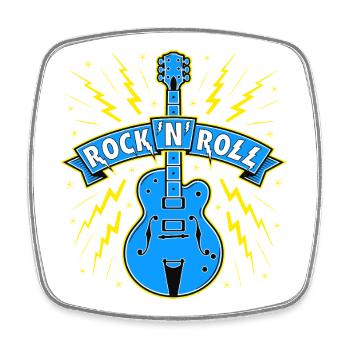 Guitar Rock 'N' Roll Banner - Viereckiger Kühlschrankmagnet - Weiß - Vorne