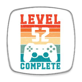 52. Geburtstag Level 52 Complete 52 Jahre Gamer - Viereckiger Kühlschrankmagnet - Weiß - Vorne
