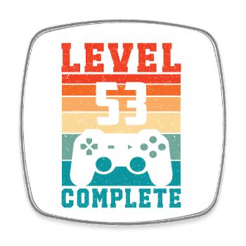 53. Geburtstag Level 53 Complete 53 Jahre Gamer - Viereckiger Kühlschrankmagnet - Weiß - Vorne