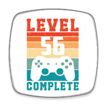 56. Geburtstag Level 56 Complete 56 Jahre Gamer - Viereckiger Kühlschrankmagnet - Weiß - Vorne