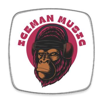 Darts Gorilla Beats Magenta - Viereckiger Kühlschrankmagnet - Weiß - Vorne