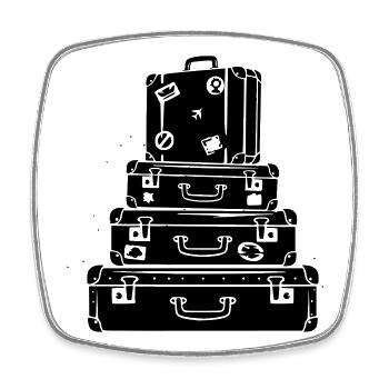 Suitcase Stack Vintage Travel - Square fridge magnet - white - Front