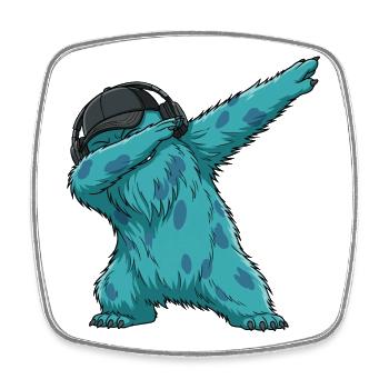 Dabbing Monster Fluffonster Fluffo Dancing - Square fridge magnet - white - Front