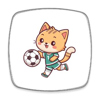 Katzenfuß-Kawaii-Plüschtier - Viereckiger Kühlschrankmagnet - Weiß - Vorne