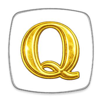 Gold Q emblem - Square fridge magnet - white - Front