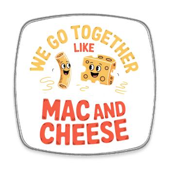 Mac and Cheese Best Friends Couple Design - Square fridge magnet - white - Front