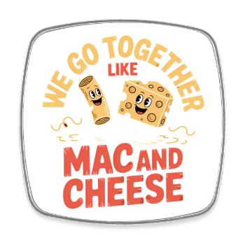 Mac and Cheese Best Friends Couple Design - Square fridge magnet - white - Front