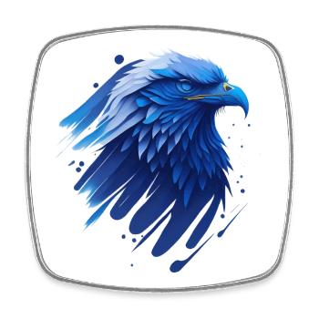 Blauer Adler  - Viereckiger Kühlschrankmagnet - Weiß - Vorne