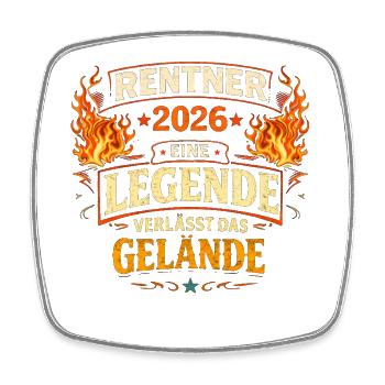 Rente Geschenk Mann Rentner Ruhestand 2026 Lustig - Viereckiger Kühlschrankmagnet - Weiß - Vorne