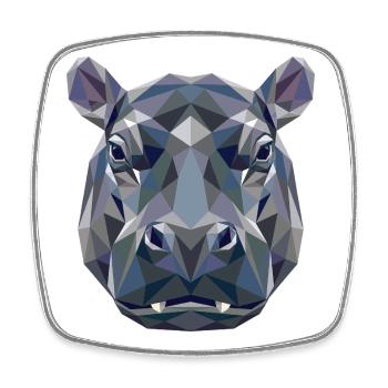 Nilpferd Flusspferd Mama Hippopotamus Cooles Hippo - Magnet carré - blanc - Devant