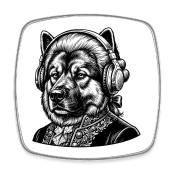 Eurasier | Classic | Mozart - Viereckiger Kühlschrankmagnet - Weiß - Vorne