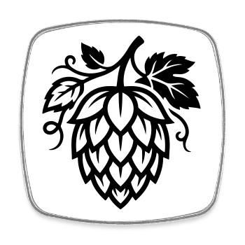 Hopfen Symbol Brauerei - Viereckiger Kühlschrankmagnet - Weiß - Vorne