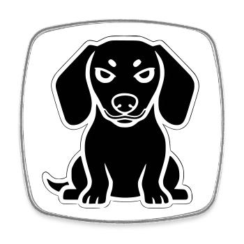 Dachshund Dog Sticker Icon - Square fridge magnet - white - Front