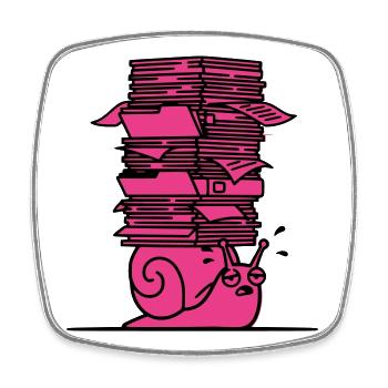 Snail Files Office Colorful - Square fridge magnet - white - Front