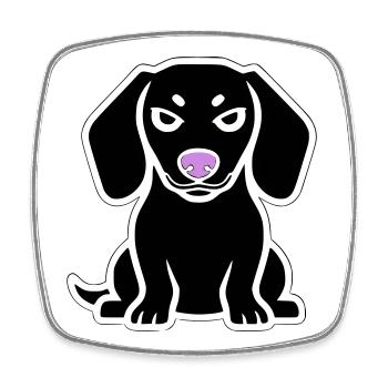 Dachshund Dog Puppy Cartoon - Square fridge magnet - white - Front