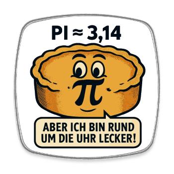Pi-Day-Mathe-Kuchen - Viereckiger Kühlschrankmagnet - Weiß - Vorne