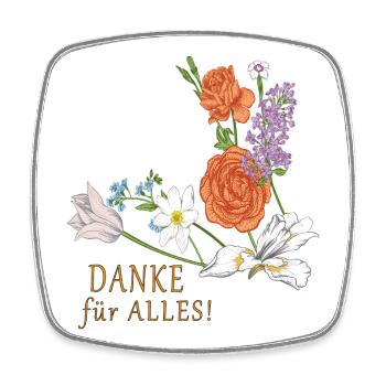 Blumenstrauß Danke - Viereckiger Kühlschrankmagnet - Weiß - Vorne