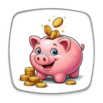 Piggy Bank Lucky Gold - Square fridge magnet - white - Front