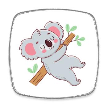 Kuscheliger Koala am Ast - Viereckiger Kühlschrankmagnet - Weiß - Vorne
