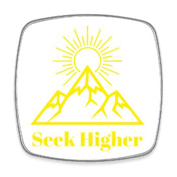 Suche nach höherem Gipfelglanz - Viereckiger Kühlschrankmagnet - Weiß - Vorne