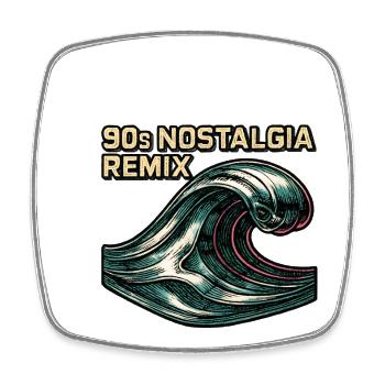 90er Nostalgie Retro Welle Vaporwave - Viereckiger Kühlschrankmagnet - Weiß - Vorne